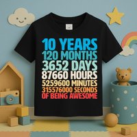 Vintage 10th Birthday 10 Years Old Being Awesome Toddler T-Shirt