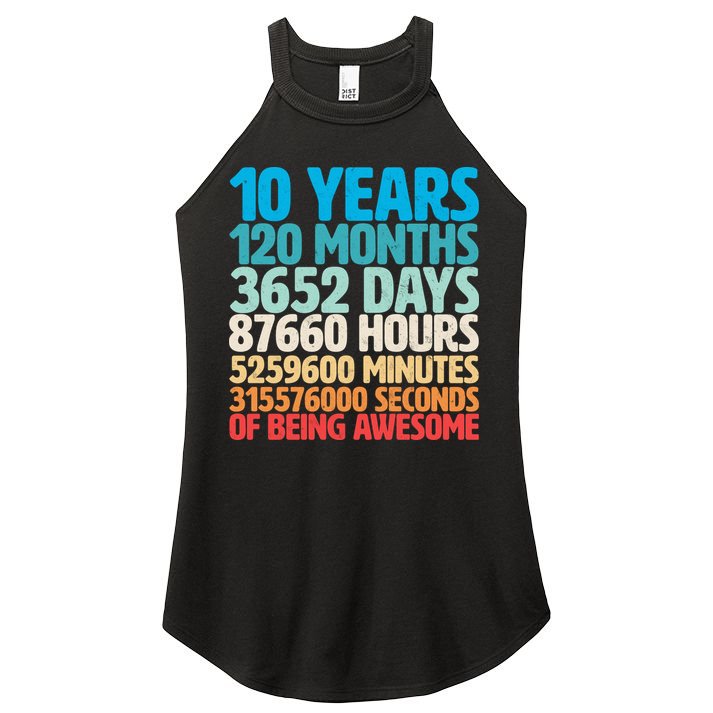 Vintage 10th Birthday 10 Years Old Being Awesome Women's Perfect Tri Rocker Tank