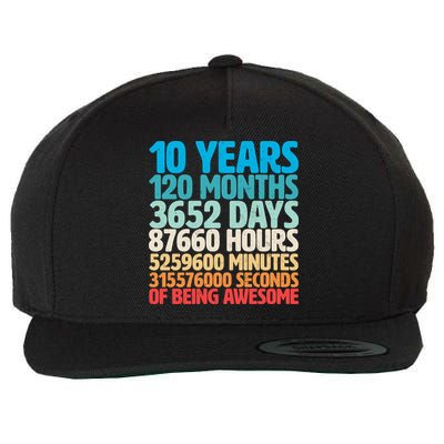 Vintage 10th Birthday 10 Years Old Being Awesome Wool Snapback Cap