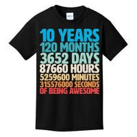 Vintage 10th Birthday 10 Years Old Being Awesome Kids T-Shirt