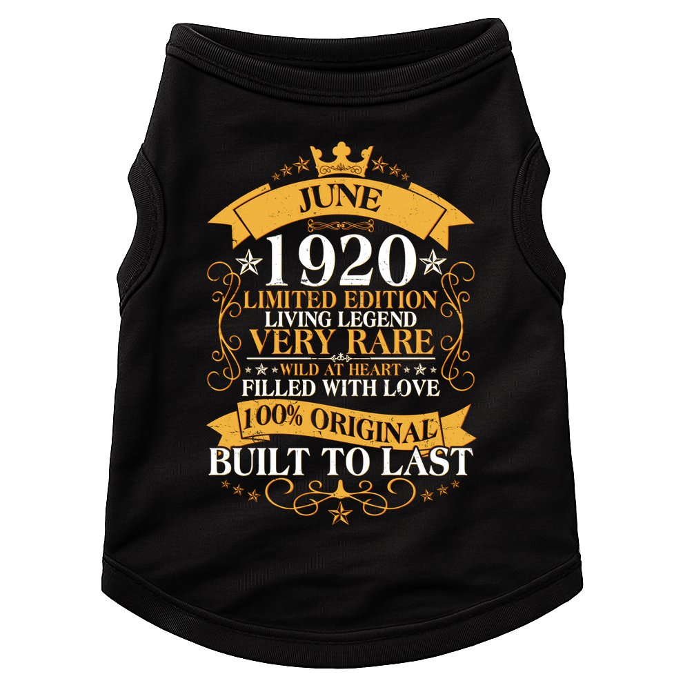 Vintage 1920 Limited Edition June 100th Birthday Doggie Tank