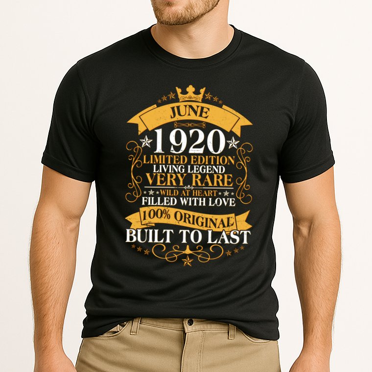 Vintage 1920 Limited Edition June 100th Birthday Cooling Performance Crew T-Shirt