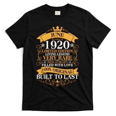 Vintage 1920 Limited Edition June 100th Birthday T-Shirt
