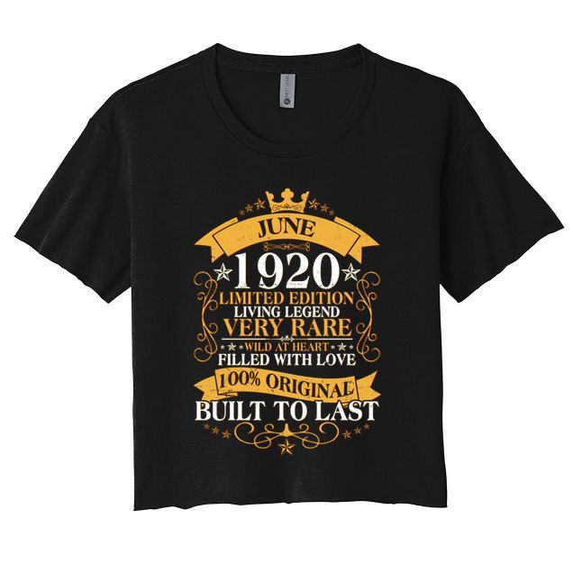 Vintage 1920 Limited Edition June 100th Birthday Crop Top