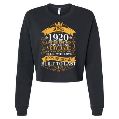Vintage 1920 Limited Edition June 100th Birthday Cropped Pullover Crew