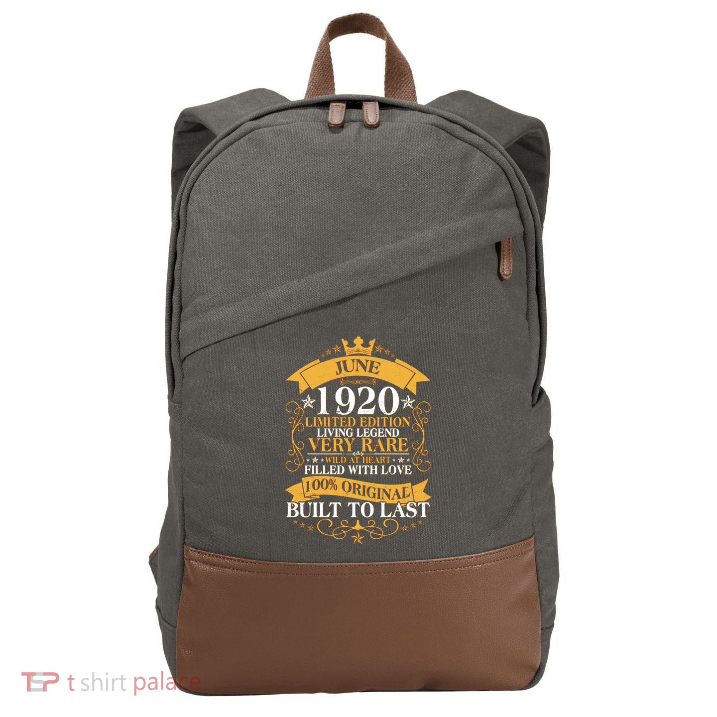 Vintage 1920 Limited Edition June 100th Birthday Cotton Canvas Backpack