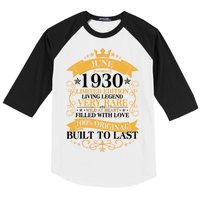 Vintage 1930 Limited Edition June Birthday Baseball Sleeve Shirt