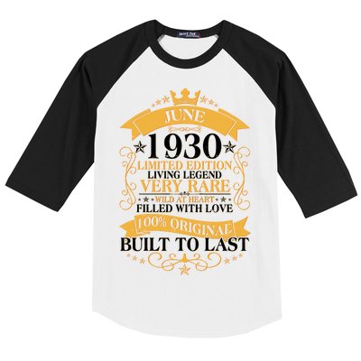 Vintage 1930 Limited Edition June Birthday Baseball Sleeve Shirt