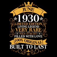 Vintage 1930 Limited Edition June Birthday Toddler T-Shirt