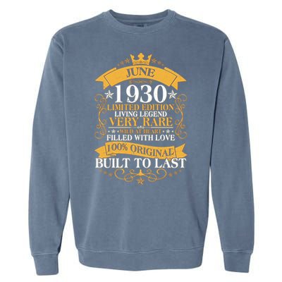 Vintage 1930 Limited Edition June Birthday Garment-Dyed Sweatshirt