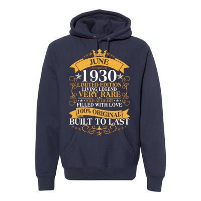 Vintage 1930 Limited Edition June Birthday Premium Hoodie