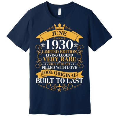 Vintage 1930 Limited Edition June Birthday Premium T-Shirt