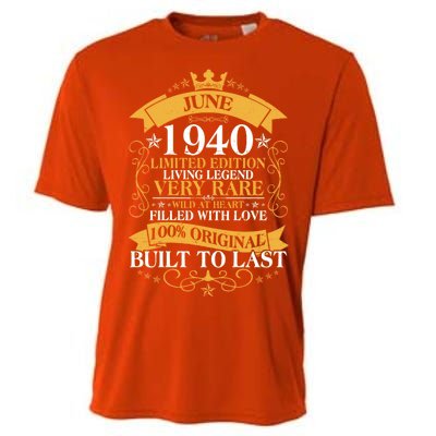 Vintage 1940 Limited Edition June 80th Birthday Cooling Performance Crew T-Shirt