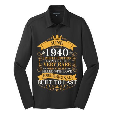 Vintage 1940 Limited Edition June 80th Birthday Silk Touch Performance Long Sleeve Polo