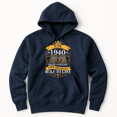 Vintage 1940 Limited Edition June 80th Birthday Hoodie