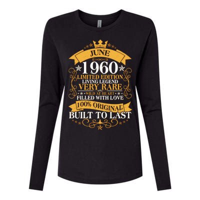 Vintage 1960 Limited Edition June 60th Birthday Womens Cotton Relaxed Long Sleeve T-Shirt