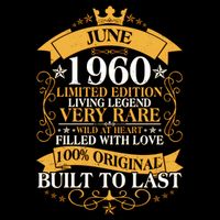 Vintage 1960 Limited Edition June 60th Birthday Backpack