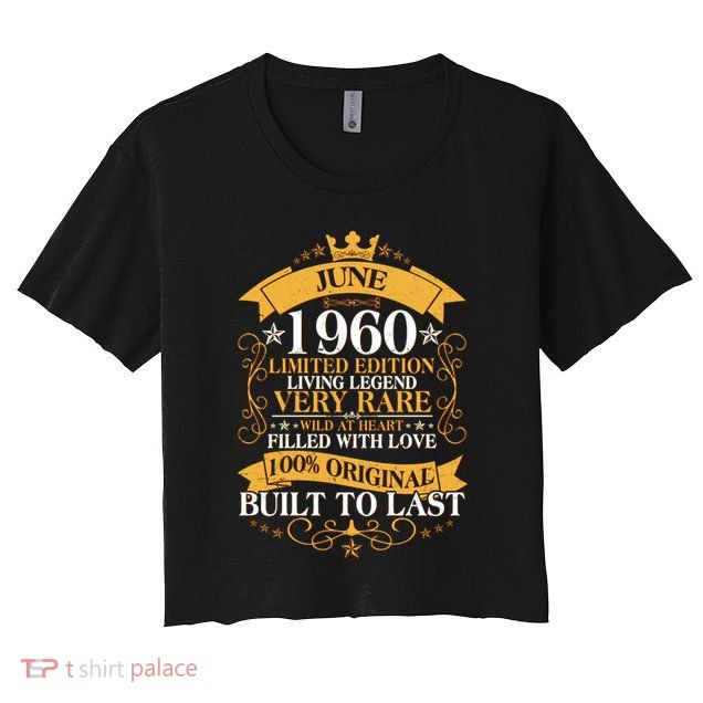 Vintage 1960 Limited Edition June 60th Birthday Crop Top