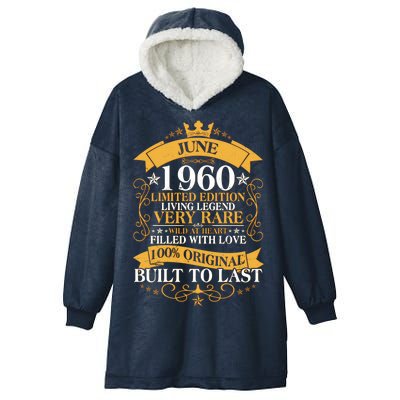 Vintage 1960 Limited Edition June 60th Birthday Hooded Wearable Blanket