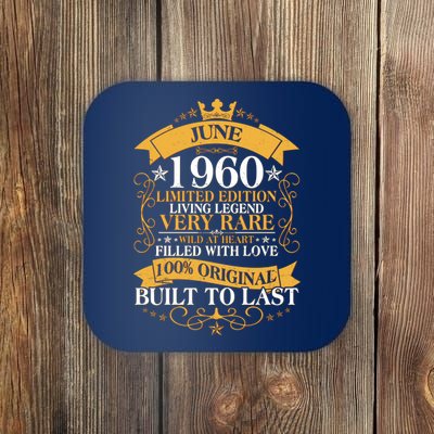 Vintage 1960 Limited Edition June 60th Birthday Coaster