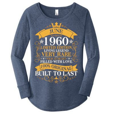 Vintage 1960 Limited Edition June 60th Birthday Women's Perfect Tri Tunic Long Sleeve Shirt