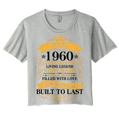 Vintage 1960 Limited Edition June 60th Birthday Women's Crop Top Tee