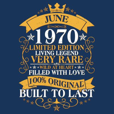 Vintage 1970 Limited Edition June 50th Birthday T-Shirt