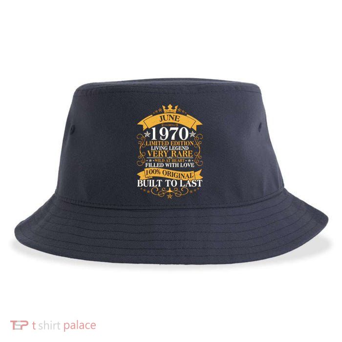 Vintage 1970 Limited Edition June 50th Birthday Sustainable Bucket Hat