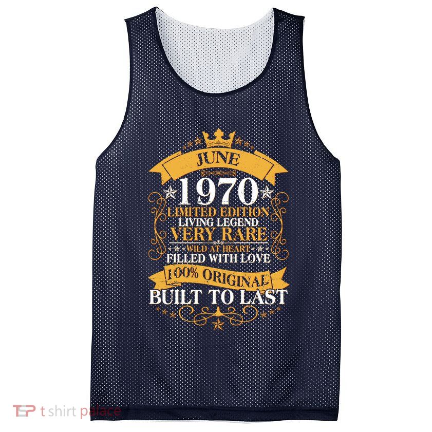 Vintage 1970 Limited Edition June 50th Birthday Mesh Reversible Basketball Jersey Tank