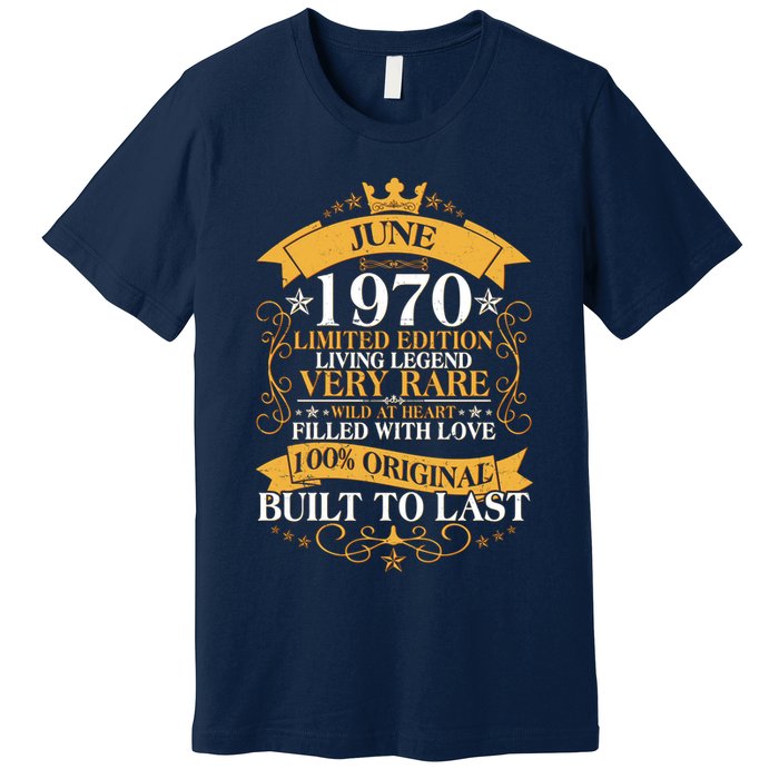 Vintage 1970 Limited Edition June 50th Birthday Premium T-Shirt