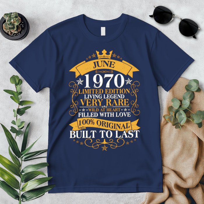Vintage 1970 Limited Edition June 50th Birthday Premium T-Shirt