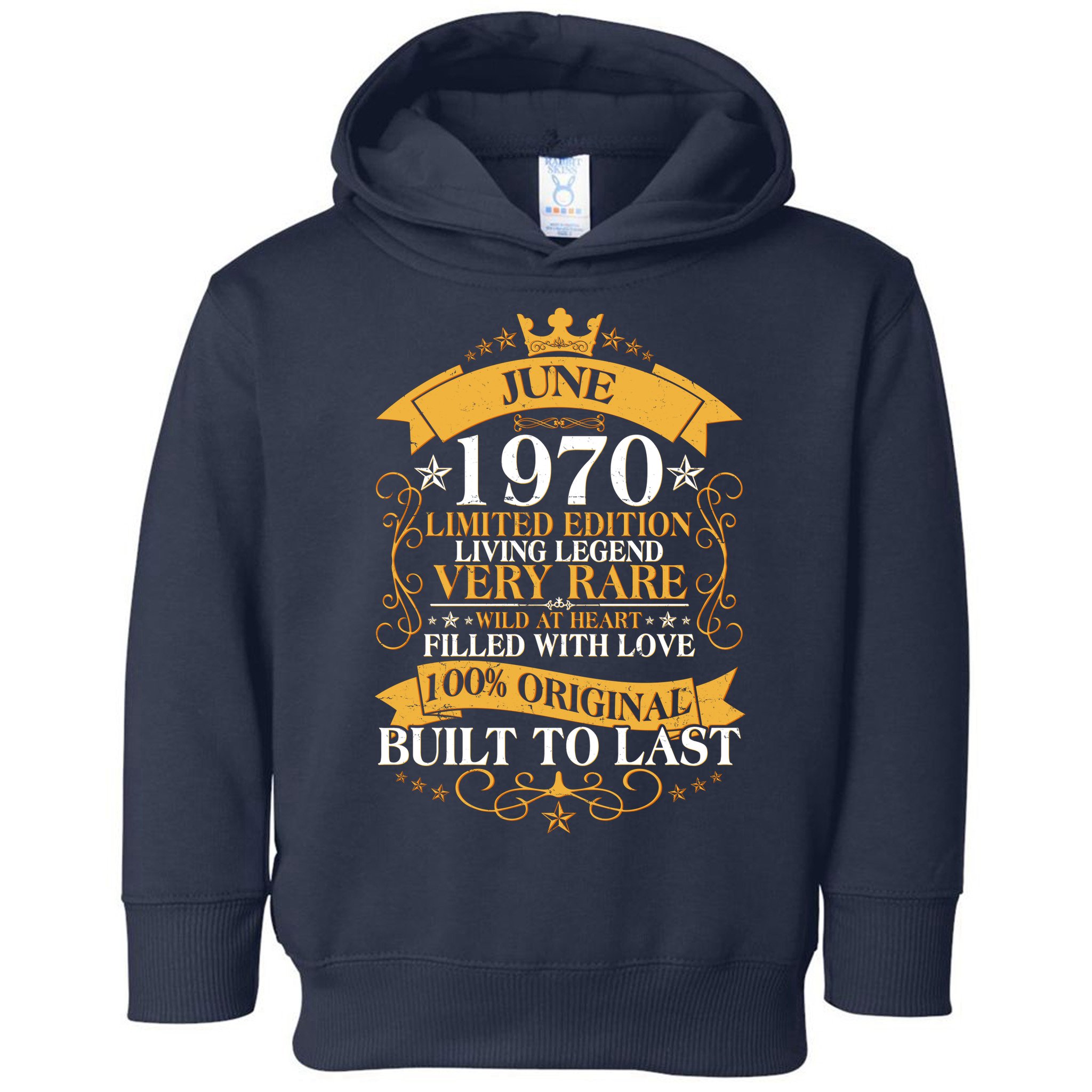 Vintage 1970 Limited Edition June 50th Birthday Toddler Hoodie