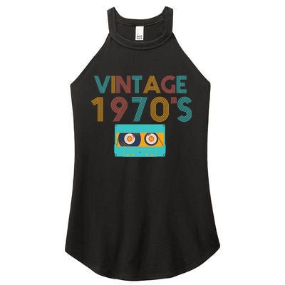 Vintage 1970's Music Tape Women's Perfect Tri Rocker Tank