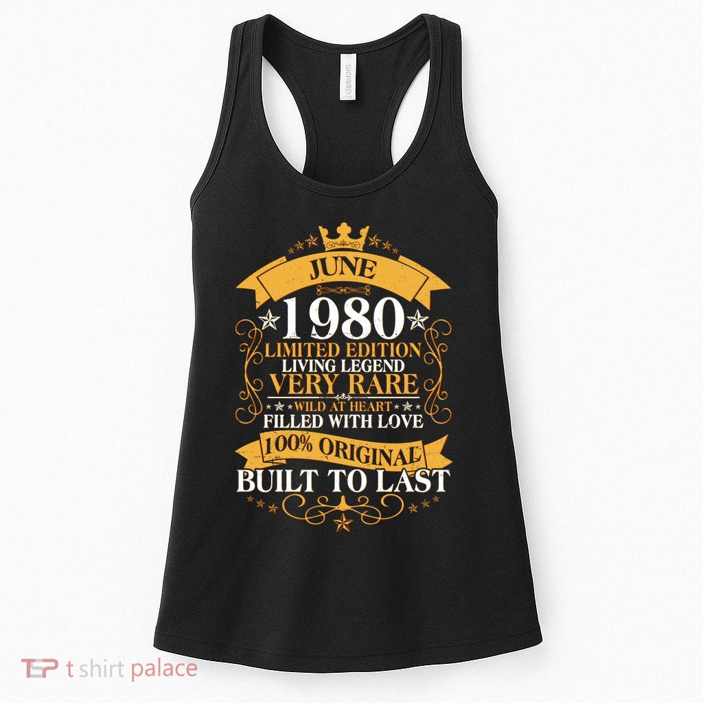 Vintage 1980 Limited Edition June 40th Birthday Womens Tank Top