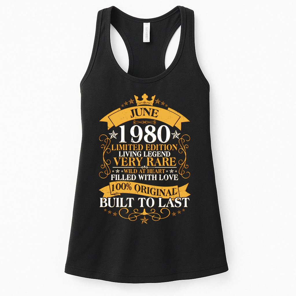Vintage 1980 Limited Edition June 40th Birthday Womens Tank Top