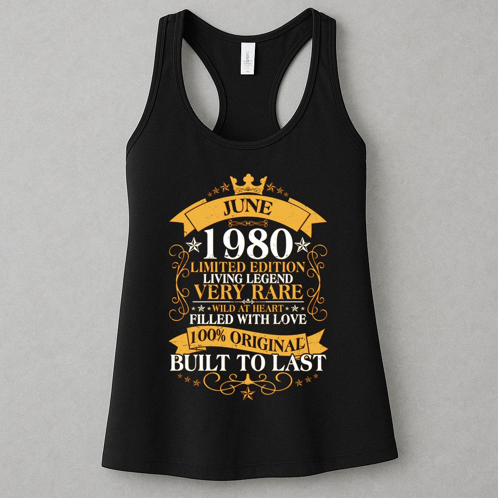 Vintage 1980 Limited Edition June 40th Birthday Womens Tank Top