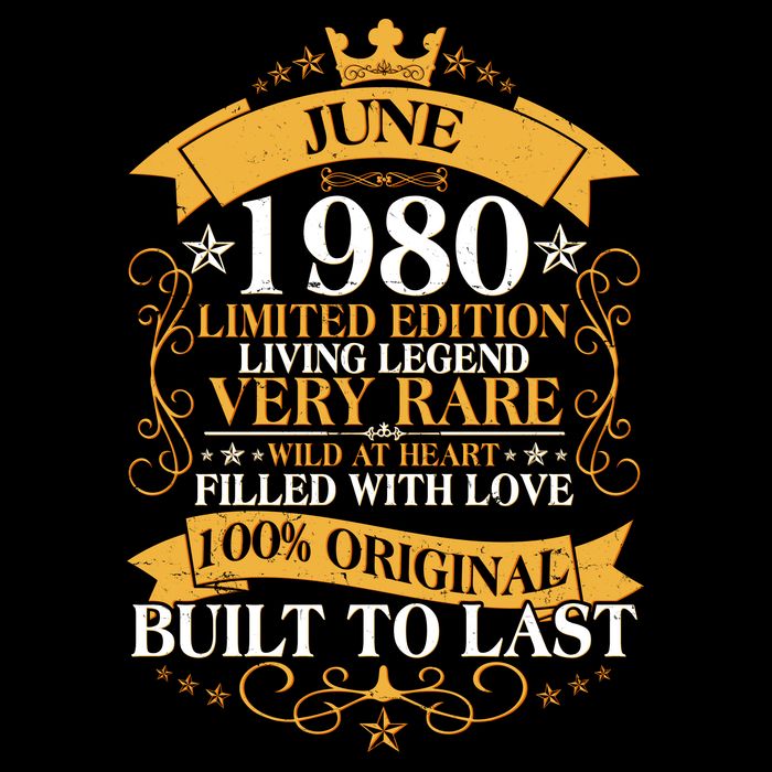 Vintage 1980 Limited Edition June 40th Birthday Womens Tank Top