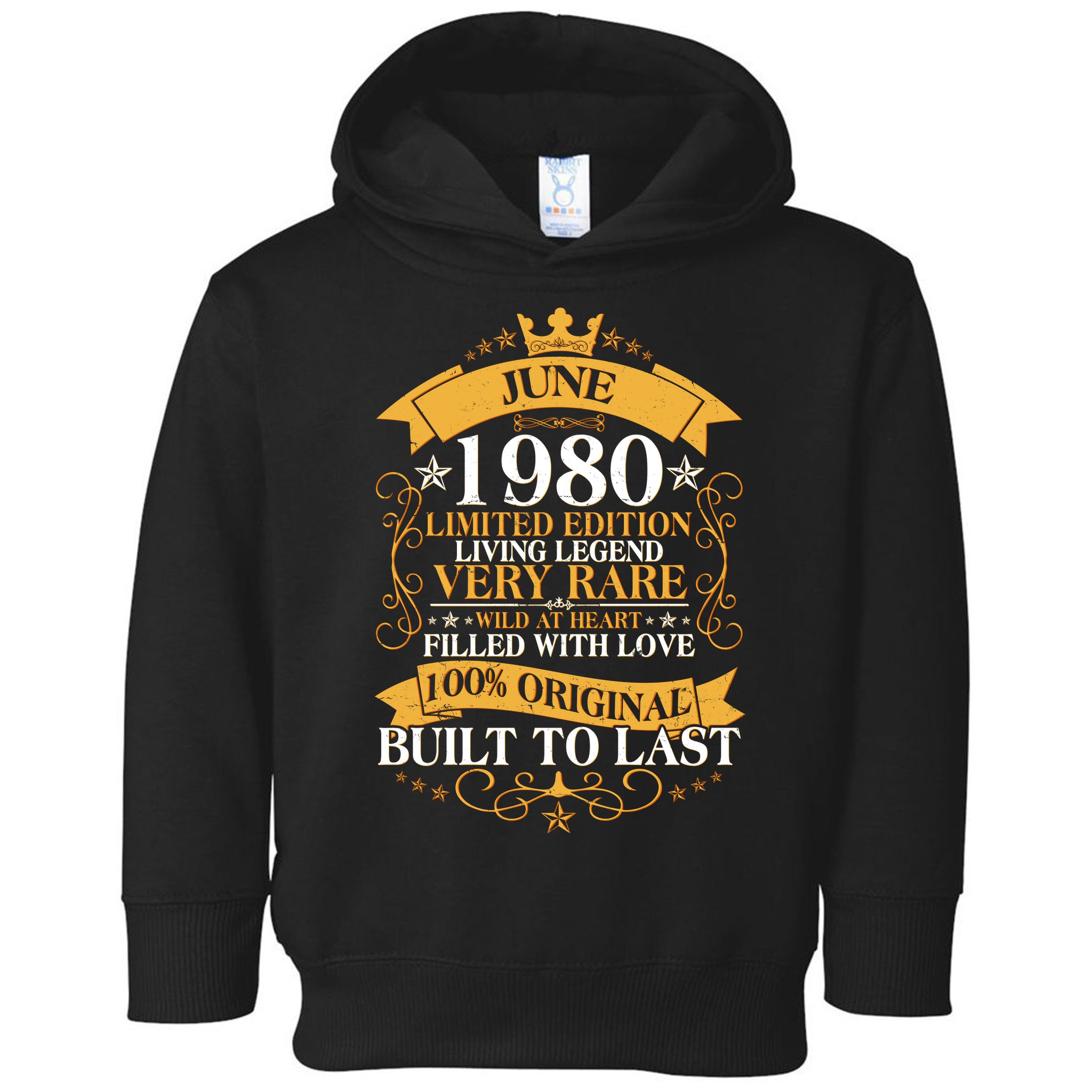 Vintage 1980 Limited Edition June 40th Birthday Toddler Hoodie