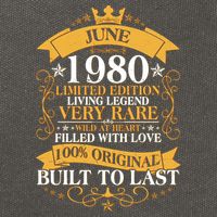 Vintage 1980 Limited Edition June 40th Birthday Cotton Canvas Backpack