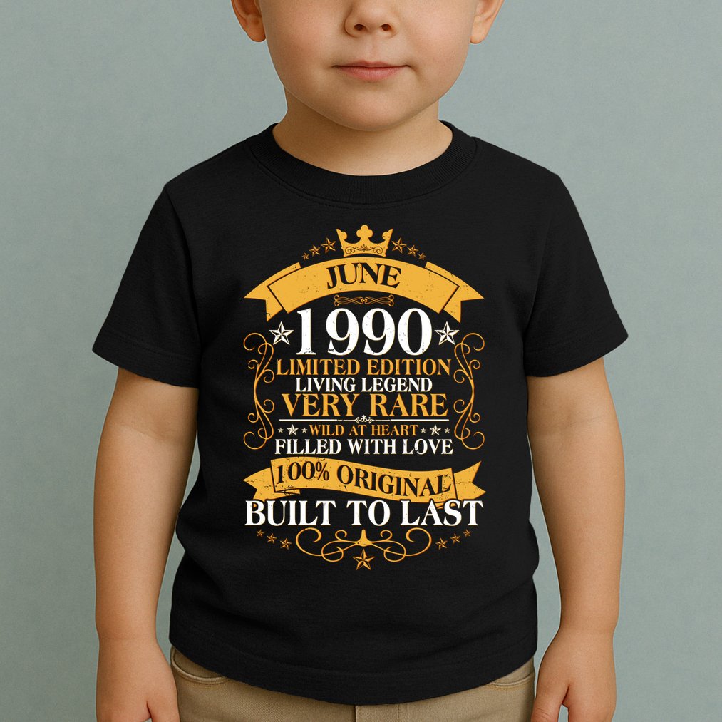 Vintage 1990 Limited Edition June 30th Birthday Toddler T-Shirt