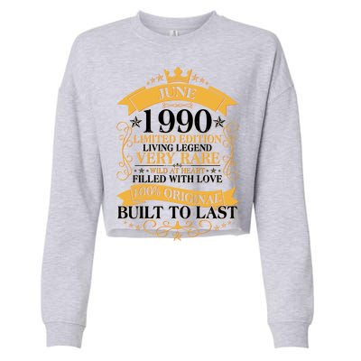 Vintage 1990 Limited Edition June 30th Birthday Cropped Pullover Crew