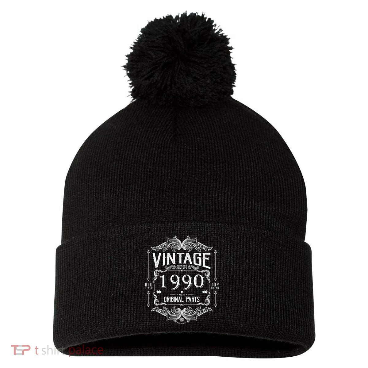 Vintage 1990 Mostly Original Parts Pom Pom 12in Knit Beanie
