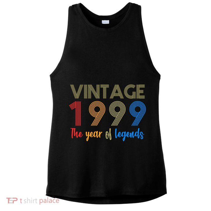 Vintage 1999 The Year Of Legends 21st Birthday Ladies PosiCharge Tri-Blend Wicking Tank