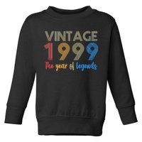 Vintage 1999 The Year Of Legends 21st Birthday Toddler Sweatshirt