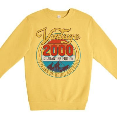 Vintage 2000 Quarantine Edition 21 Years of Being Awesome Birthday Premium Crewneck Sweatshirt