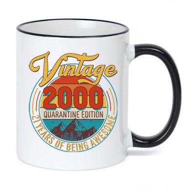 Vintage 2000 Quarantine Edition 21 Years of Being Awesome Birthday 11oz Black Color Changing Mug