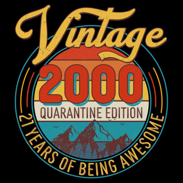 Vintage 2000 Quarantine Edition 21 Years of Being Awesome Birthday Sweatshirt