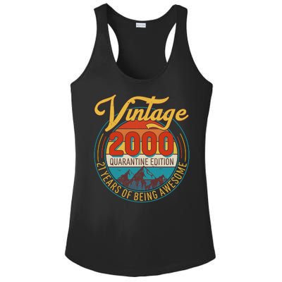 Vintage 2000 Quarantine Edition 21 Years of Being Awesome Birthday Ladies PosiCharge Competitor Racerback Tank