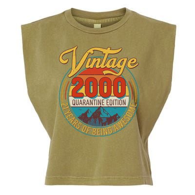 Vintage 2000 Quarantine Edition 21 Years of Being Awesome Birthday Garment-Dyed Women's Muscle Tee