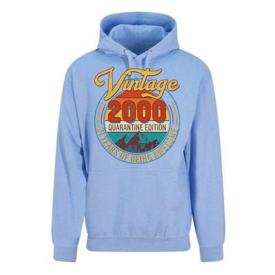 Vintage 2000 Quarantine Edition 21 Years of Being Awesome Birthday Unisex Surf Hoodie